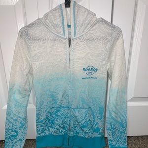 Small HARD ROCK blue and white zip up